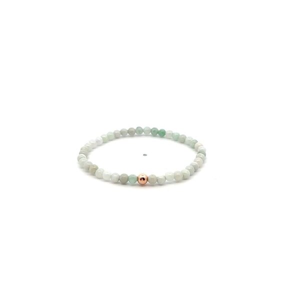 Natural Burmese Jade Gemstones Mini 3.5mm 18K Rose Gold Charm Bead - Picture 1 of 5
